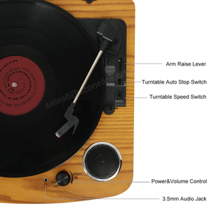 Nouveau style de tourne-disque 3 vitesses de haute qualité avec haut-parleurs stéréo vintage <span class=keywords><strong>en</strong></span> bois sans fil pour la <span class=keywords><strong>musique</strong></span> à domicile - Product Image 4