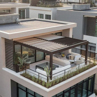 Pergola bioclimatique motorisée en aluminium pour jardin extérieur, robuste, anti-corrosion, avec lames orientables, pour villa