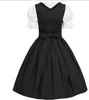 EcoartyGerman Dames Bière Maid Dirndl Bavarois Oktoberfest Robe Avec Tablier Costumes Fête Halloween Déguisement Grande Taille S-5XL