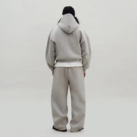 Ensemble de sweat à capuche zippé gris surdimensionné pour hommes les plus populaires