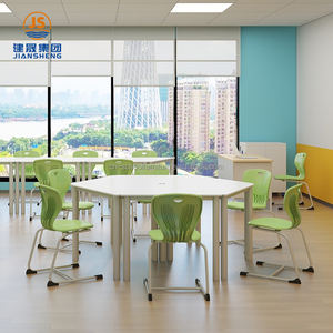 Mobilier <span class=keywords><strong>de</strong></span> <span class=keywords><strong>classe</strong></span> moderne JS Bureau d'école en forme <span class=keywords><strong>de</strong></span> triangle pour étudiants en métal durable - Product Image 1