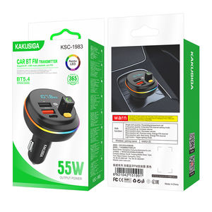 Nuevo Transmisor FM para Auto KAKU KSC-1983 BT V5.4 25W+30W con Doble Puerto de Carga Rápida y Luz RGB, Cargador para Auto <span class=keywords><strong>Directo</strong></span> de Fábrica - Product Image 2