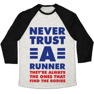 Camiseta de béisbol unisex Tri-Blend Never Trust a Runner - Product Image 5