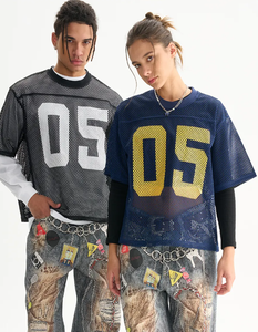 Thời Trang Mới Lưới Jersey TEE Áo Sơ Mi Thư In Mens Quần Áo Áo Thun Tùy Chỉnh Thời Trang Dạo Phố T Áo Sơ Mi Cho Nam Giới - Product Image 1