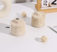 Bougeoir en travertin beige naturel personnalisé certifié BSCI, pot en pierre de marbre sur mesure, adapté à la décoration intérieure