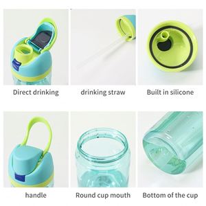 Nueva Botella de Agua Deportiva de 750 ml con Doble Pajita Personalizada, Tapa Transparente de Plástico Pop-Up para Viajes y Tazas de Frutas - Product Image 4