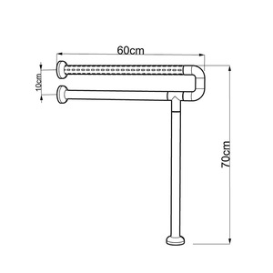 Zs Toilet <b>Grab</b> <b>Bar</b> 60x70cm Yellow Anti-Slip Plastic Stainless Steel For Elderly Bathroom Safety - Product Image 4