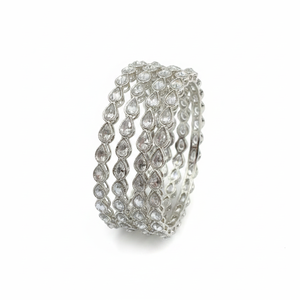 <b>Silver</b> Plated Crystal Stone <b>Bangles</b> Set Elegant <b>Bracelets</b> & <b>Bangles</b> - Product Image 2