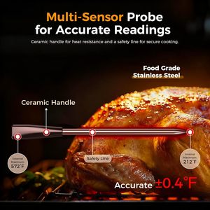 Thermomètre de cuisson sans fil intelligent HEDAO DT-133 avec écran LCD, double sonde en céramique haute précision, lecture instantanée - Product Image 3