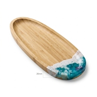 Plateau de service ovale en bambou naturel écologique pour noix, snacks, fruits, charcuterie – Ustensile de cuisine durable et antibactérien – Vente en gros
