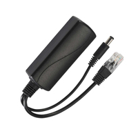 Inyector POE y Divisor POE (1 Par) - 100Mbps, Transferencia Máxima 50 Metros, Convierte Cámaras IP No POE en POE, Blanco/Negro