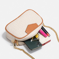 Tas bahu Tote kasual wanita, tas bahu kulit PU tahan lama dengan dekorasi rantai Retro, tas tangan Messenger modis Set empat potong
