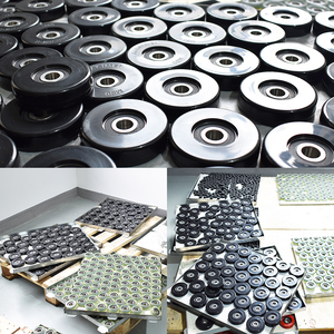 8*22*5mm PU Coated Rollers 688RS Plastic Bearings PU68822-5 OD 22mm Polyurethane Soft Rubber Guide Wheel <strong>Pulleys</strong> 8x22x5 - Product Image 4