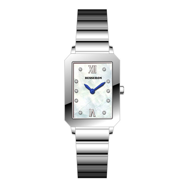 montre à cadran blanc en nacre