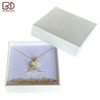 ROGOOD Boîte à bijoux rigide en papier gaufré blanc de luxe haut de gamme avec insert en mousse 90x90x30mm P2256