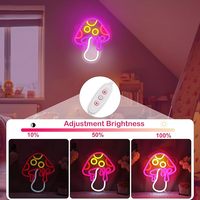 Enseigne néon LED Dacosign en forme de champignon avec lumière LED en forme de plante pour décoration murale de chambre et enseigne publicitaire commerciale