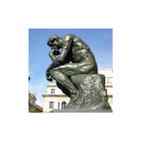 Escultura de Bronce Metálica Hecha a Medida, Estilo Europeo Clásico, Estatuas de Pensadores de Tamaño Real, Decoración de Arte Público de Diseño Moderno