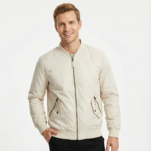 Liquidation en gros, veste d'hiver pour homme avec logo personnalisé, veste épaisse et douce, col montant, poche zippée, veste de sport d'extérieur - Product Image 3