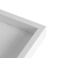 Plateaux décoratifs carrés en bois massif blanc, pour service artistique
