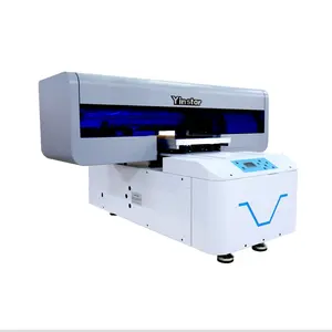 Mesin cetak Uv A3 penggunaan bisnis kecil dengan 2 kepala cetak untuk Mug botol casing telepon berbentuk substrat kaku Printer Uv