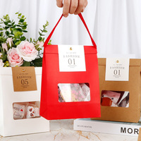 Emballage cadeau refermable transparent pour snacks, avec fenêtre, estampage à chaud, pour nougat, fruits, flocons de neige croustillants, date, lait, à conserver au frais