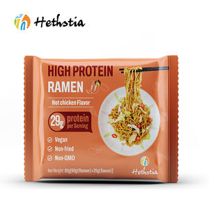 高タンパクビーガンヌードル植物ベースキムチラーメンスパイシーチキンインスタントヌードル29gプロテイン - Product Image 1