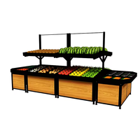Boyuehong dubbelzijdige, zware, gegalvaniseerde metalen displayrekken, snelle installatie voor supermarkt fruit en groenten