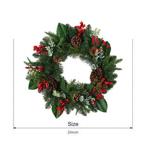 Low Price Customized Home Luxury <b>Decoration</b> Pinecore Berry Greenary Christmas <b>Wreath</b> - Product Image 2
