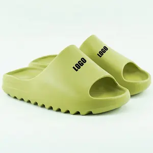 รองเท้าแตะ Yezy สำหรับผู้ชายและผู้ใหญ่,พื้นรองเท้า EVA แบบเฉพาะสีเขียวดำสไลด์ Yezzy