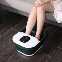 Masseur de pieds pliable OEM d'usine à prix abordable avec 16 rouleaux de massage amovibles, chauffage et minuterie pour bain de pieds à bulles