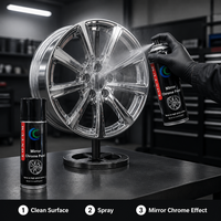 Peinture en aérosol effet chrome miroir pour moto, roues et casques