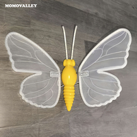 Momovalley Papillon Électrique à Moteur Silencieux avec Éclairage LED et Ailes Mobiles, Art Cinétique de Jardin Extérieur Résistant aux UV