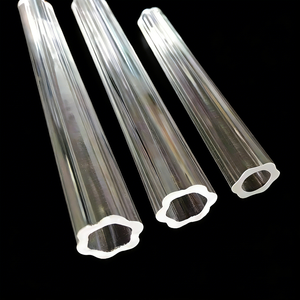 Tube en verre trempé haute borosilicate personnalisé, résistant aux explosions, tube droit, forme spéciale, prune transparente, traitement - Product Image 1