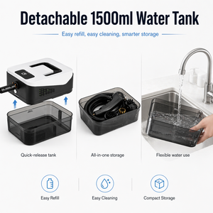 Nettoyeur Vapeur Électrique Professionnel 1500W Haute Température avec Réservoir Amovible 1,5L et 9 Vitesses Réglables pour Usage Domestique, Hôtelier et Automobile - Product Image 3