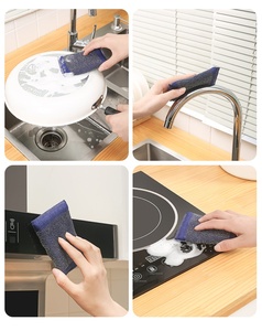 Éponge de pot de vaisselle d'épurateur de nettoyage de cuisine directe d'usine avec le bloc de <span class=keywords><strong>laine</strong></span> en acier - Product Image 4