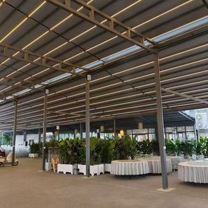 Gazebo moderne minimaliste en aluminium imperméable pour l'extérieur, adapté aux hôtels, aux jardins et aux magasins - Product Image 5