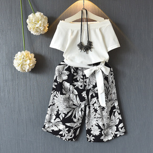 Conjuntos de Verano para Niñas, Estilo Chino Dulce, Conjuntos de Algodón con Parches de Alta Calidad - Product Image 1