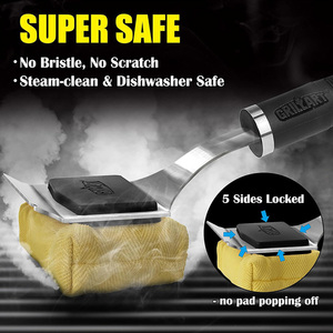 Cepillo Profesional 3 <span class=keywords><strong>en</strong></span> 1 para Parrilla <span class=keywords><strong>de</strong></span> Barbacoa con Cerdas <span class=keywords><strong>de</strong></span> Acero Inoxidable 304, Raspador Resistente para <span class=keywords><strong>Parrillas</strong></span> <span class=keywords><strong>de</strong></span> <span class=keywords><strong>Gas</strong></span> y Carbón - Product Image 5