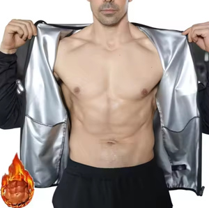 Body Building Suana tuta da uomo dimagrante palestra <span class=keywords><strong>Sauna</strong></span> Top uomo manica lunga giacca da allenamento con felpe con cappuccio - Product Image 4