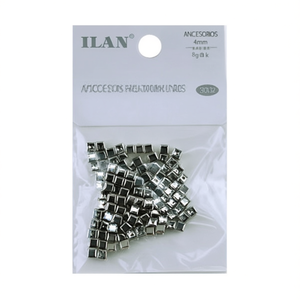 Strass Ilan carrés argentés blancs de 4 mm, 8 g, pour accessoires de nail art - Product Image 1