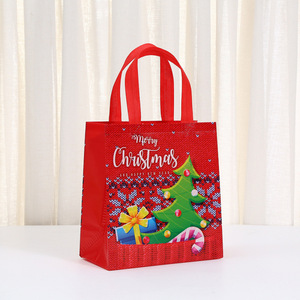 Sacs cadeaux de Noël non tissés Yan Yin 23x22x11cm, laminés, imperméables, épaissis, avec impression pour emballage - Product Image 4