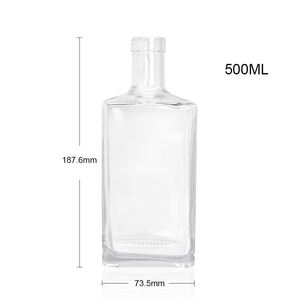 Meilleur <span class=keywords><strong>prix</strong></span> d'usine 500ml 700ml 750ml forme carrée verre rhum whisky <span class=keywords><strong>gin</strong></span> liqueur bouteilles en verre avec liège - Product Image 2
