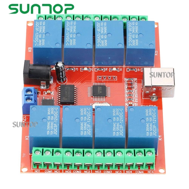 8-Channel DC 12 V Computer USB Control Switch Relay Module USB Switch Controller with Imported High-Performance USB