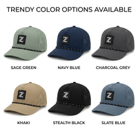 Casquette de baseball imperméable en polyester bleu marine, 5 panneaux, maille perforée, style trucker, fermeture snapback, motif léopard sportif, pour la pêche, personnalisable