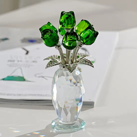 Honneur de cristal coloré cristal Bouquet fleur Figurine modèle cristal verre artisanat pour cadeau d'anniversaire