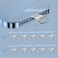 Lot de 10 patchs adhésifs transparents en TPU pour cordon de téléphone – Sangle universelle détachable anti-perte avec kit de connexion
