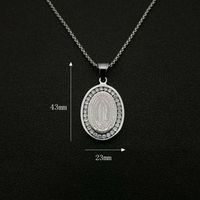 Collier avec pendentif Vierge de Guadalupe en acier inoxydable 316L plaqué or avec pierre de zircon AAAAA