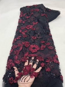 Ni. Ai phong cách mới hoa ren thêu hoa vải đính cườm sequin Net vải đính cườm Ren Vải cho trang phục - Product Image 6