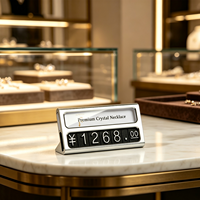 Étiquette de prix autoportante en alliage de zinc or et argent de luxe, personnalisable, pour bijouterie et magasin commercial