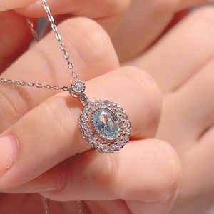 Collar con Colgante de Plata de Ley S925, Diseño de Perla Orbital Morada Taro, Cadena para Clavícula de Alto Brillo, Diseño de Planeta Nicho - Product Image 3